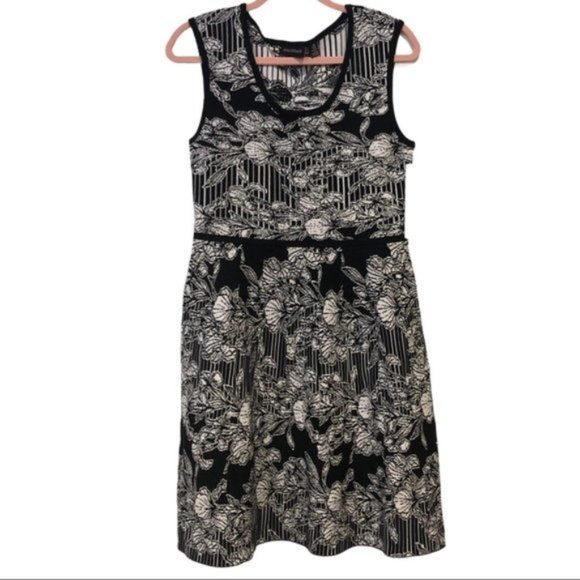 NWT NINA LEONARD | Floral Jacquard Sweater Dress - Picture 3 of 3